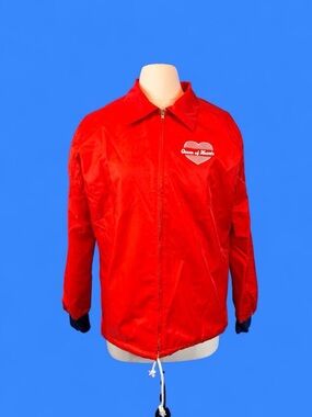 Tuesday Bassen Queen of hearts red retro windbreaker SMALL NWT